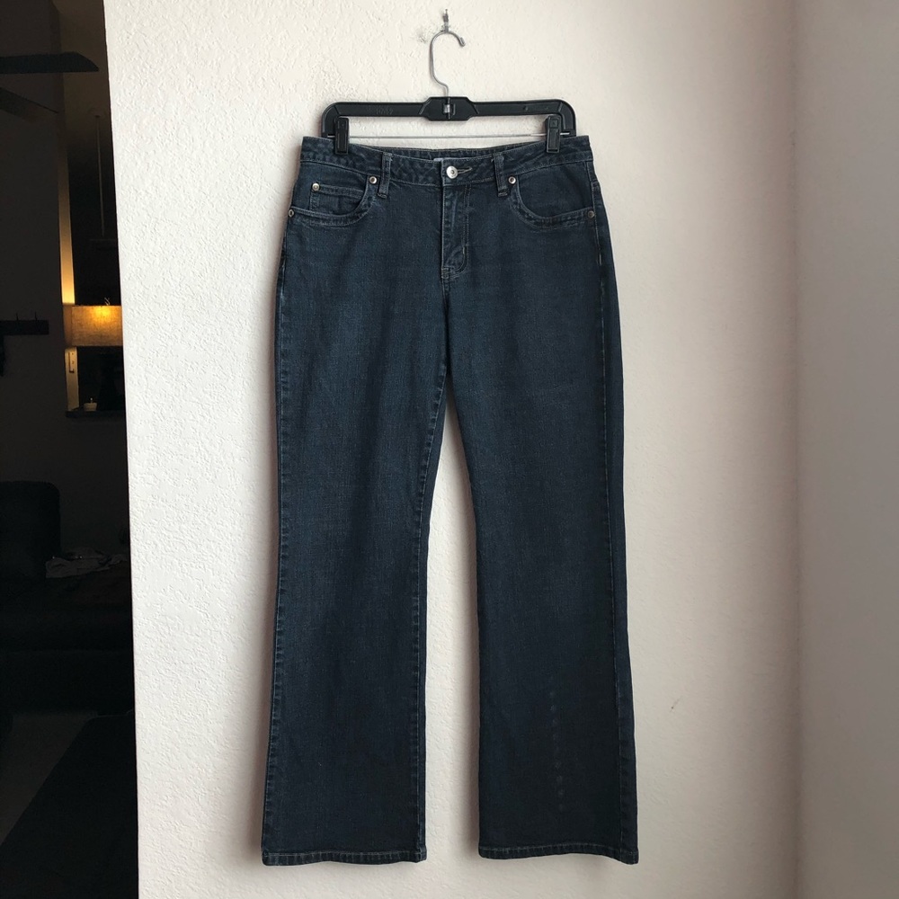 CAbi Dark Wash Bootcut Mid Rise Dark Denim Jeans